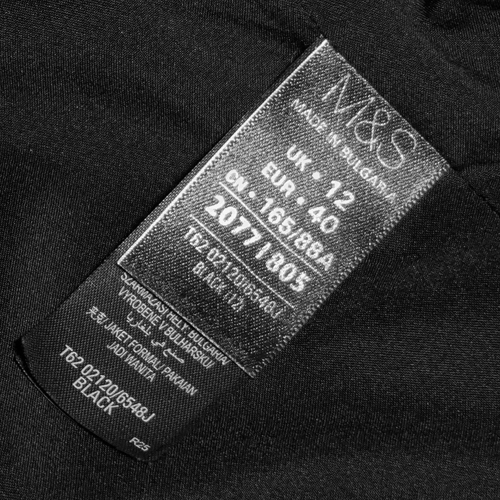 Per Una Chic Italian Style Textured Blazer Faux Leather Trim Moto Jacket Size M - Picture 7 of 9